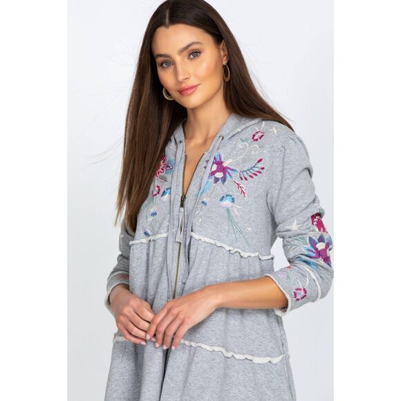 JOHNNY WAS Phoebe Tiered Hoodie NWT Size XS - Picture 2 of 7